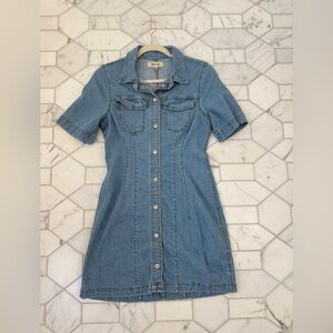 Madewell Denim Seamed Mini Shirtdress in
Palermo Wash